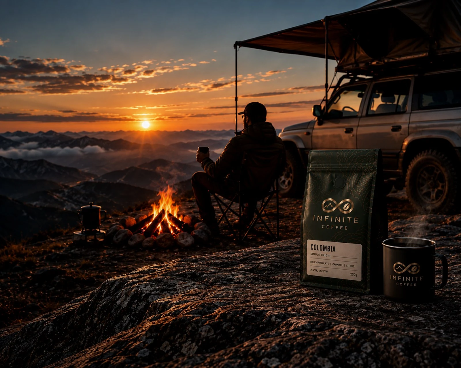 Infinite Coffee single-origin packaging